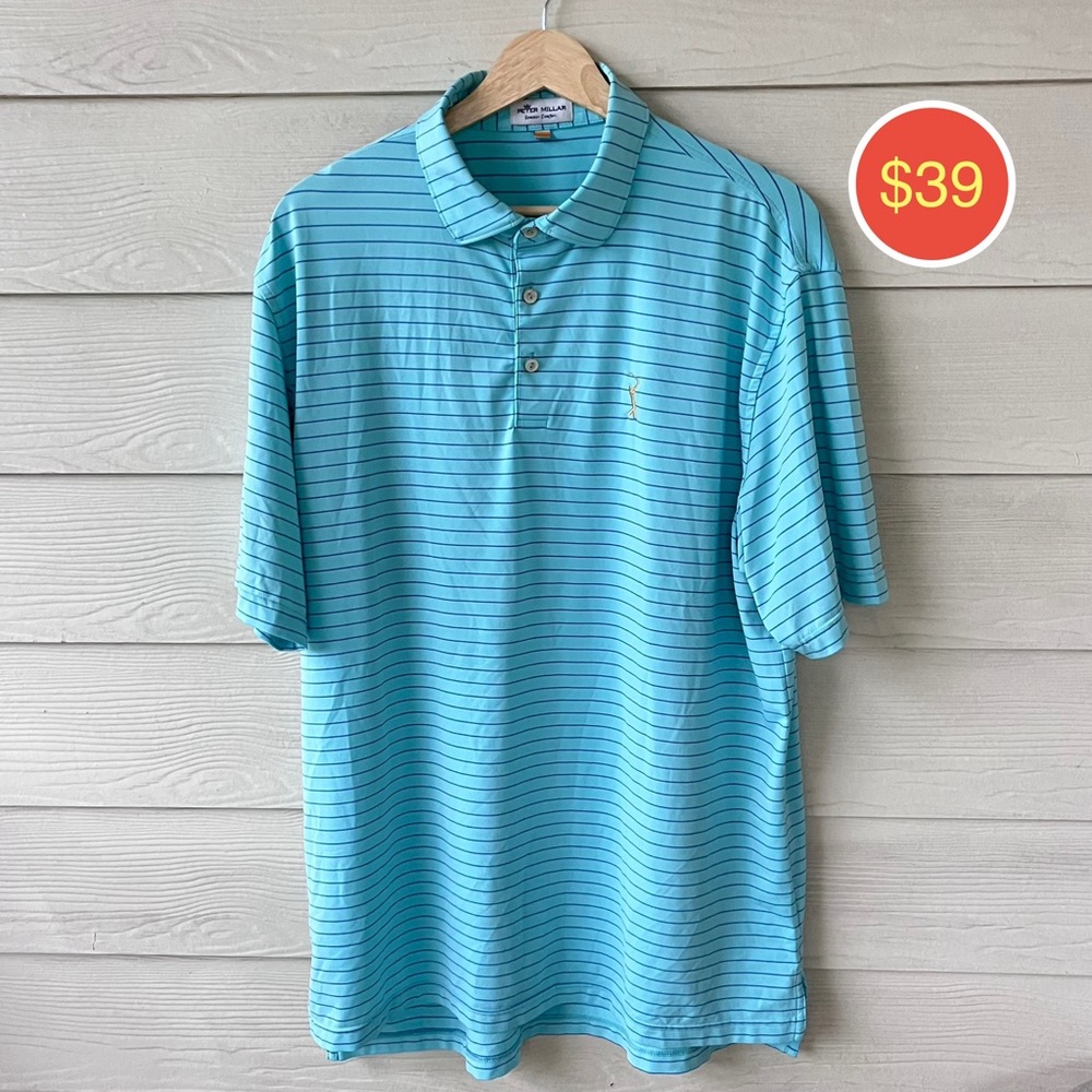 Peter Millar Halifax Stripe Performance Polo L “Crown Sport Collection”